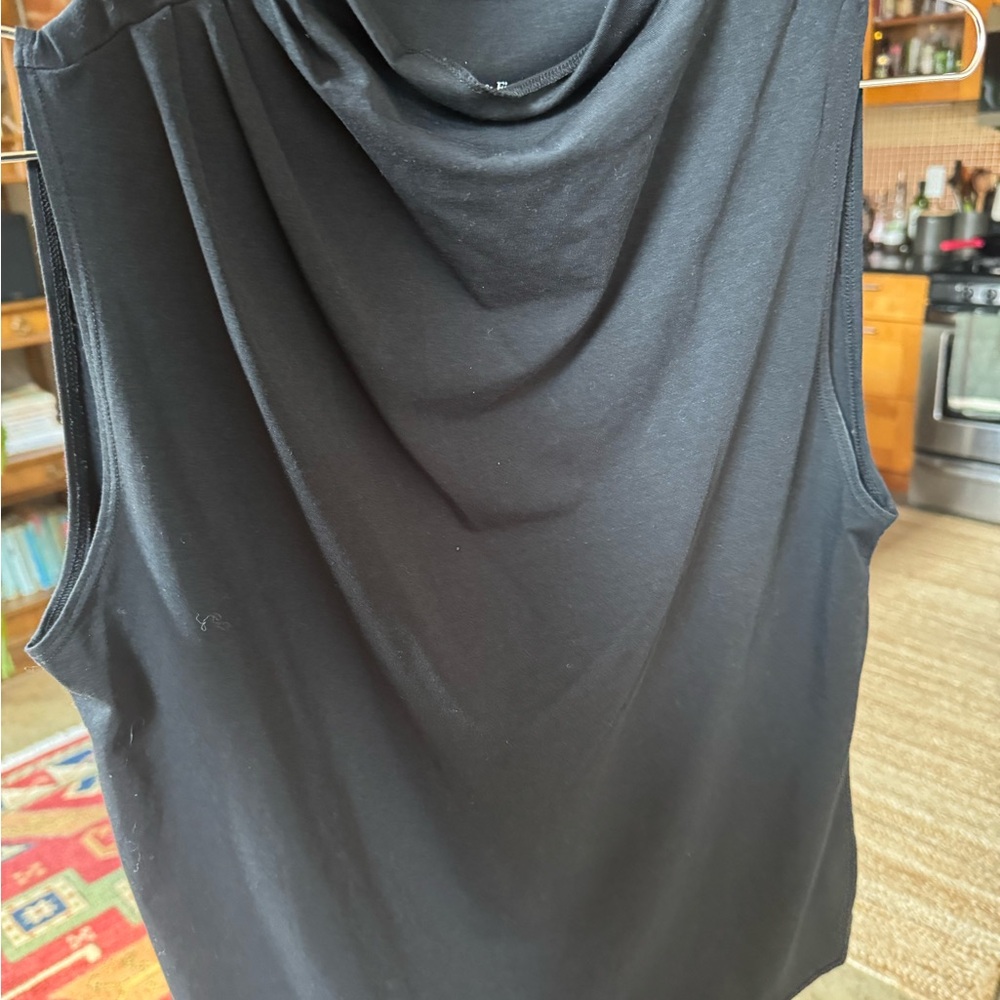 Sleeveless Grown-On Mockneck Top